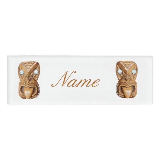 Carved Maori Tiki Face Thunder_Cove Namenschild (Vorderseite)
