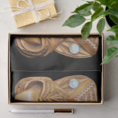 Carved Maori Tiki Face Thunder_Cove Seidenpapier (Geschenk)