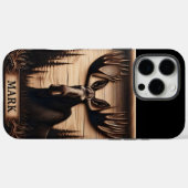 Carved Moose Portrait Case-Mate iPhone Hülle (Rückseite (Horizontal))