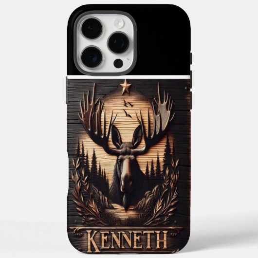 Carved Moose Wood Sign Case-Mate iPhone Hülle (Rückseite)