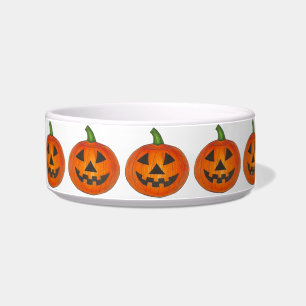 Carved Orange Happy Halloween Pumpkin Patch Napf