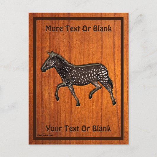 Carved Polka Dot Zebra Postkarte (Vorderseite)