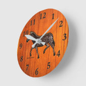 Carved Polka Dot Zebra Round Clock Runde Wanduhr (Winkel)