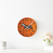 Carved Polka Dot Zebra Round Clock Runde Wanduhr (Zuhause)