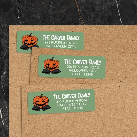 Carved Pumpkin Black Bow Krawatte Green Halloween