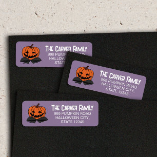 Carved Pumpkin Black Bow-Krawatte Lila Halloween