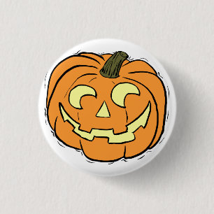 Carved Pumpkin Face Button