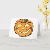 Carved Pumpkin Face Karte (Gelbe Blume)