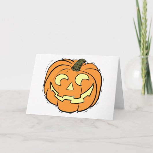 Carved Pumpkin Face Karte (Vorderseite)