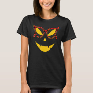 Carved Pumpkin Face Kürbislaterne Glasses Hallowe T-Shirt