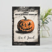 Carved Pumpkin Holiday Card Thanksgiving Halloween Einladung (Stehend Vorderseite)
