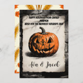 Carved Pumpkin Holiday Card Thanksgiving Halloween Einladung (Vorne/Hinten)
