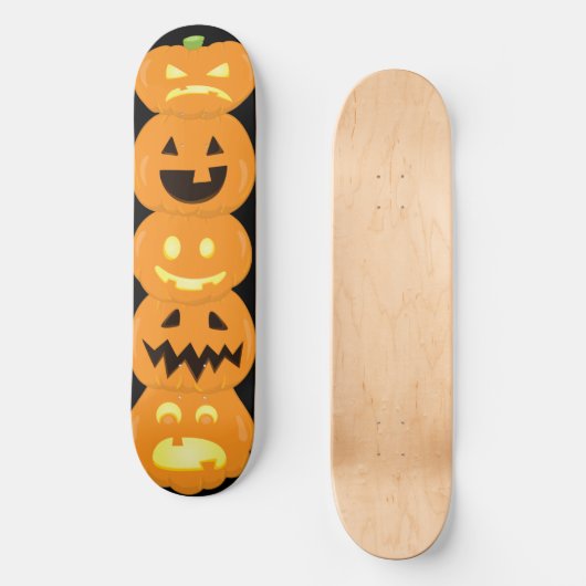 Carved Pumpkin Jack O'Lantern Halloween Skateboard (Vorderseite)