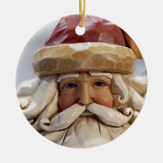Carved Santa Face Keramik Ornament (Vorne)