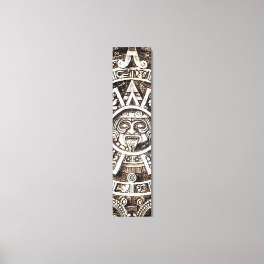 Carved Stone Mayan Aztec MesoAmerican Sun Calendar Leinwanddruck (Vorderseite)