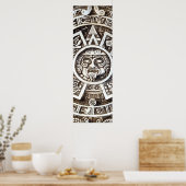 Carved Stone Mayan Aztec MesoAmerican Sun Calendar Poster (Küche)