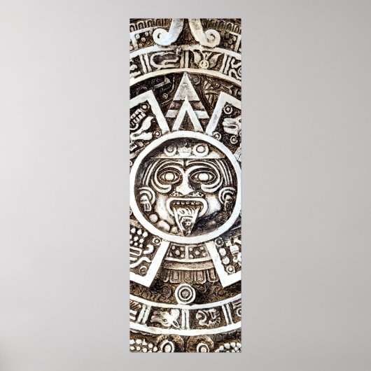 Carved Stone Mayan Aztec MesoAmerican Sun Calendar Poster (Vorne)