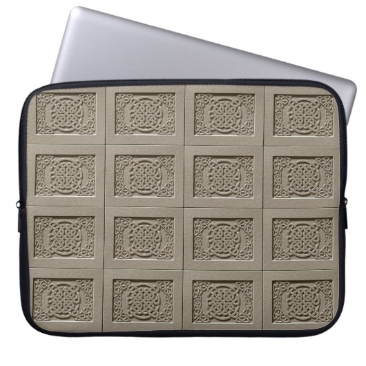 Carved Stone Texture Celtic Knots Laptop Sleeve (Vorderseite)