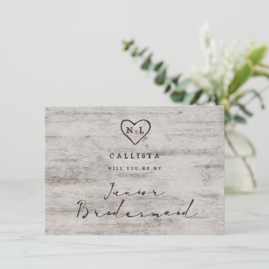Carved Sweetheart Be My Junior Bridesmaid Vorschla (Stehend Vorderseite)