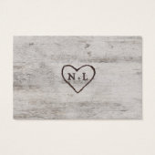 Carved Sweetheart Guest Accommodation Insert Card (Rückseite)