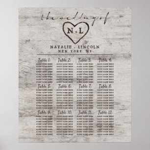 Carved Sweethearts Hochzeitstisch Poster