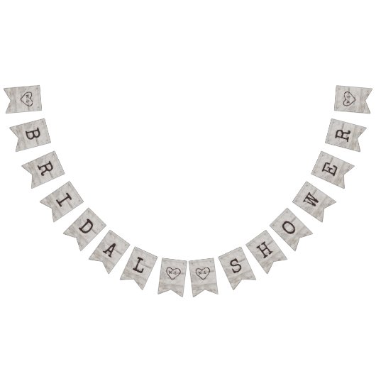 Carved Sweethearts Rustic Birch Brautparty Wimpelkette (Alle)