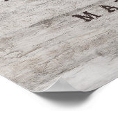 Carved Sweethearts Rustic Birch Guestbook Sign Poster (Ecke)