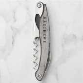 Carved Sweethearts Rustic Birch Wedding Monogram Kellnermesser (Vorderseite)