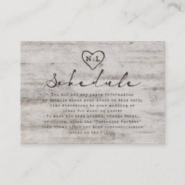 Carved Sweethearts Rustic Birch Wedding Plan Begleitkarte
