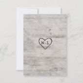 Carved Sweethearts Rustic Birch Wedding RSVP Antwo (Rückseite)