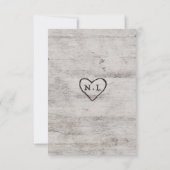 Carved Sweethearts Rustic Birch Wedding RSVP Antwo Karte (Rückseite)