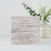 Carved Sweethearts Rustic Birch Wedding Square Einladung (Stehend Vorderseite)