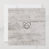 Carved Sweethearts Rustic Birch Wedding Square Einladung (Rückseite)