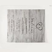 Carved Sweethearts Rustic Birch Wedding Willkommen Wandteppich (Vorderseite (Horizontal))