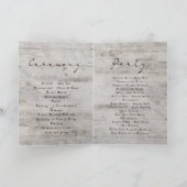 Carved Sweethearts Rustic Birch Wedding Zeremonie Programm (Innenseite)