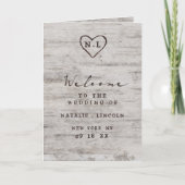 Carved Sweethearts Rustic Birch Wedding Zeremonie Programm (Vorderseite)