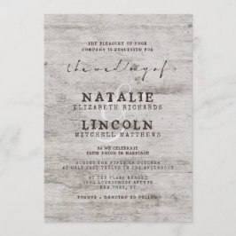 Carved Sweethearts Rustic Birch Wood Tree Wedding Einladung