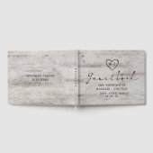 Carved Sweethearts Rustic Birch Wood Tree Wedding Gästebuch (Voll)