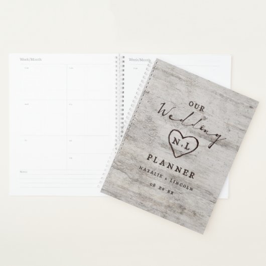 Carved Sweethearts Rustic Birch Wood Wedding Pläne Planer (Anzeige)