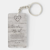 Carved Sweethearts Rustic to the Bridesmaid Zitat Schlüsselanhänger (Rückseite)