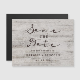 Carved Sweethearts Rustic Wedding Save the Date Magnetkarte