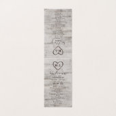 Carved Sweethearts Rustic Wedding Zeremony Program (Außenseite Aufgefaltet)