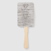 Carved Sweethearts Rustic Wedding Zeremony Program Fächer (Vorderseite)
