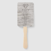 Carved Sweethearts Rustic Wedding Zeremony Program Fächer (Rückseite)