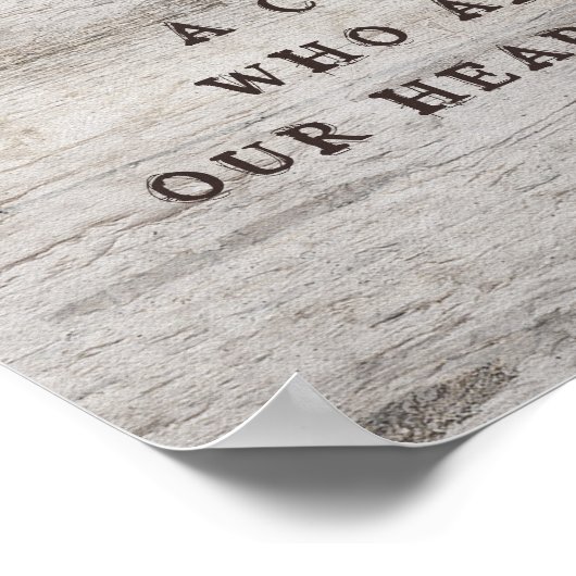 Carved Sweethearts Rustikal in Love Memory Sign Poster (Ecke)