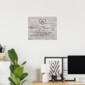 Carved Sweethearts Rustikal in Love Memory Sign Poster (Heimbüro)