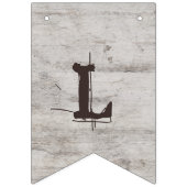 Carved Sweethearts Rustikale Liebe ist Sweet Weddi Wimpelkette (Zweite Fahne)