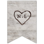 Carved Sweethearts Rustikale Liebe ist Sweet Weddi Wimpelkette (Erste Fahne)