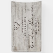 Carved Sweethearts Rustikales Brautparty Willkomme Banner (Vertikal)