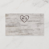 Carved Sweethearts Seating Wedding Tischnummer Platzkarte (Rückseite)